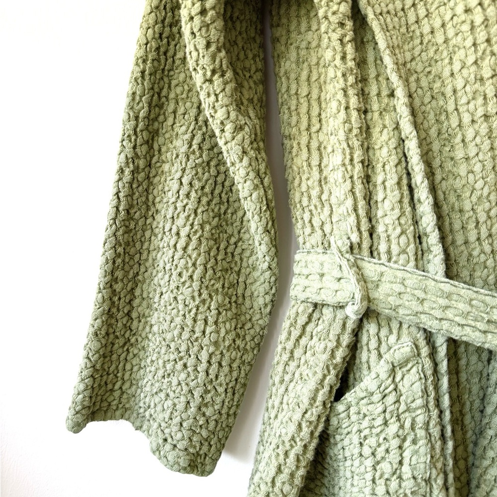 Forest Linen Like-New Men’s Waffle Knit Robe L/XL - Picture 11 of 14